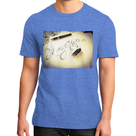 District T-Shirt (on man) Heather blue Megamarca