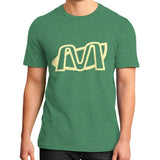District T-Shirt (on man) Heather green Megamarca