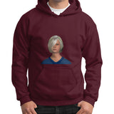 Gildan Hoodie (on man) Maroon Megamarca