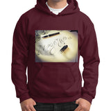 Gildan Hoodie (on man) Maroon Megamarca