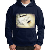 Gildan Hoodie (on man) Navy Megamarca