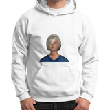 Gildan Hoodie (on man) White Megamarca