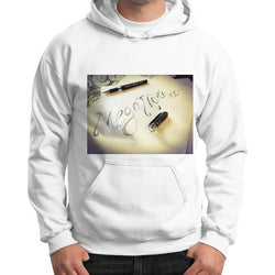 Gildan Hoodie (on man) White Megamarca