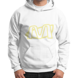 Gildan Hoodie (on man) White Megamarca