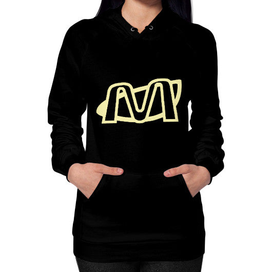 Hoodie (on woman) Black Megamarca