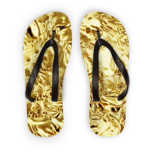 Gold Design Flip Flops