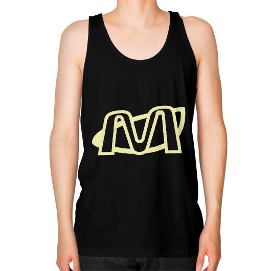 Unisex Fine Jersey Tank (on man) Black Megamarca