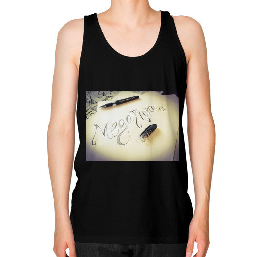 Unisex Fine Jersey Tank (on man) Black Megamarca