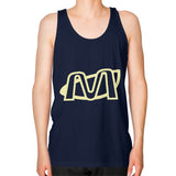 Unisex Fine Jersey Tank (on man) Navy Megamarca