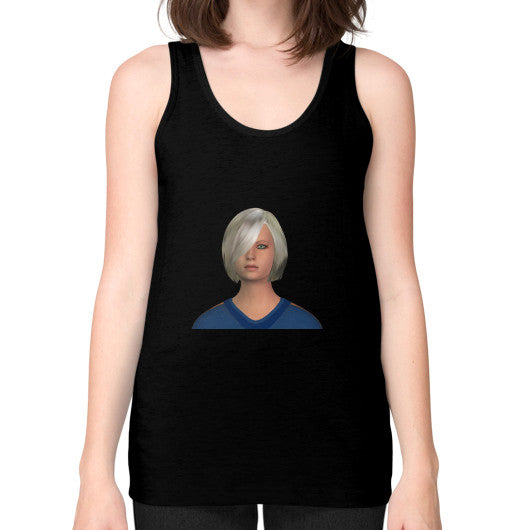 Unisex Fine Jersey Tank (on woman) Black Megamarca