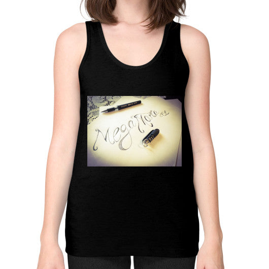 Unisex Fine Jersey Tank (on woman) Black Megamarca