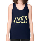 Unisex Fine Jersey Tank (on woman) Navy Megamarca