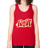 Unisex Fine Jersey Tank (on woman) Red Megamarca