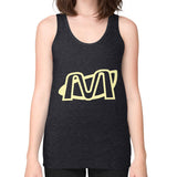 Unisex Fine Jersey Tank (on woman) Tri-Blend Black Megamarca