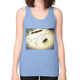 Unisex Fine Jersey Tank (on woman) Tri-Blend Blue Megamarca