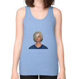 Unisex Fine Jersey Tank (on woman) Tri-Blend Blue Megamarca