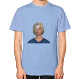 Unisex T-Shirt (on man) Tri-Blend Blue Megamarca