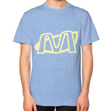 Unisex T-Shirt (on man) Tri-Blend Blue Megamarca
