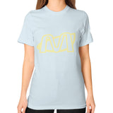 Unisex T-Shirt (on woman) Light blue Megamarca