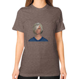 Unisex T-Shirt (on woman) Tri-Blend Coffee Megamarca