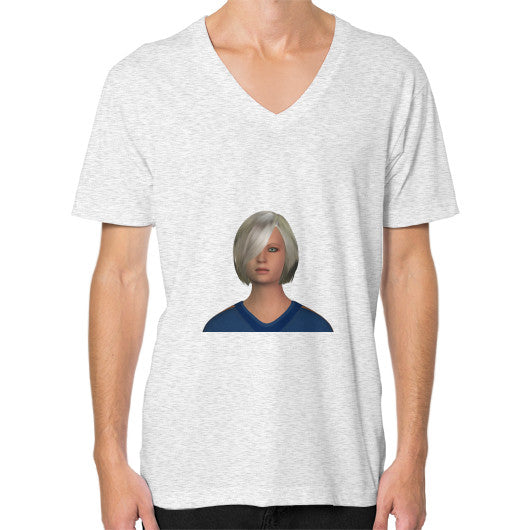 V-Neck (on man) Ash grey Megamarca