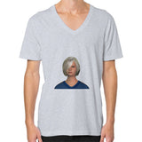V-Neck (on man) Heather grey Megamarca