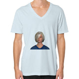 V-Neck (on man) Light blue Megamarca