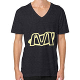 V-Neck (on man) Tri-Blend Black Megamarca