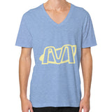 V-Neck (on man) Tri-Blend Blue Megamarca