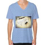 V-Neck (on man) Tri-Blend Blue Megamarca