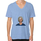 V-Neck (on man) Tri-Blend Blue Megamarca