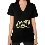 V-Neck (on woman) Black Megamarca