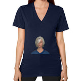 V-Neck (on woman) Navy Megamarca
