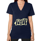 V-Neck (on woman) Navy Megamarca