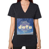 V-Neck (on woman) Tri-Blend Black Megamarca