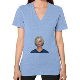V-Neck (on woman) Tri-Blend Blue Megamarca