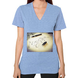 V-Neck (on woman) Tri-Blend Blue Megamarca