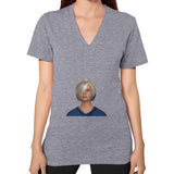 V-Neck (on woman) Tri-Blend Grey Megamarca