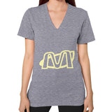 V-Neck (on woman) Tri-Blend Grey Megamarca