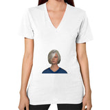 V-Neck (on woman) White Megamarca