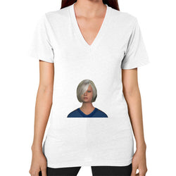 V-Neck (on woman) White Megamarca
