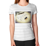Women's T-Shirt Ash White Stripe Megamarca