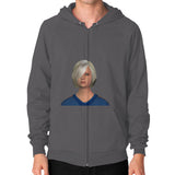 Zip Hoodie (on man) Asphalt Megamarca