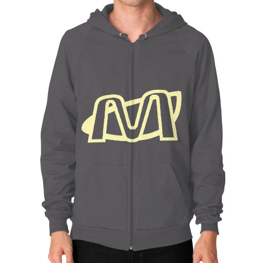 Zip Hoodie (on man) Asphalt Megamarca