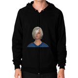 Zip Hoodie (on man) Black Megamarca