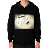 Zip Hoodie (on man) Black Megamarca