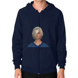 Zip Hoodie (on man) Navy Megamarca