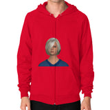Zip Hoodie (on man) Red Megamarca