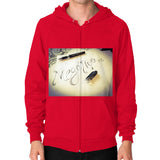 Zip Hoodie (on man) Red Megamarca