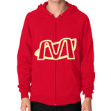 Zip Hoodie (on man) Red Megamarca